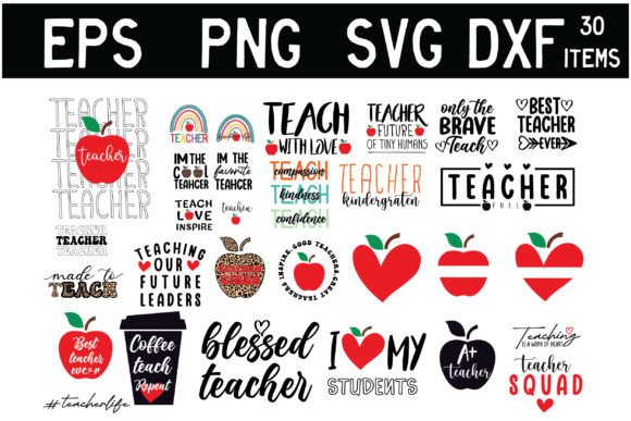 30Teacher SVG Bundle for Website & Editorial Design