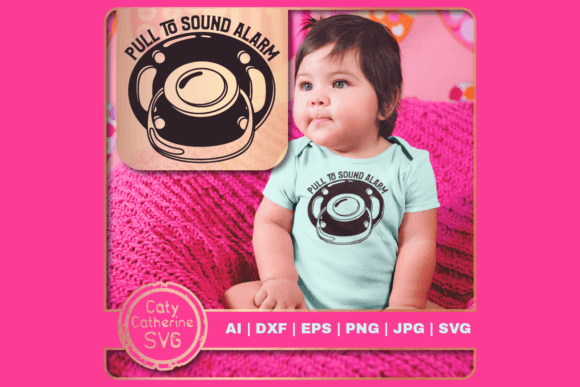 Pull to Sound Alarm Funny Dummy Pacifier Graphics for Crafts