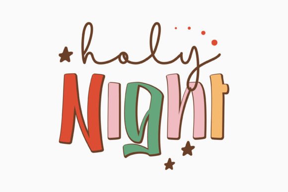Retro Christmas Quote Svg Holy Night Review