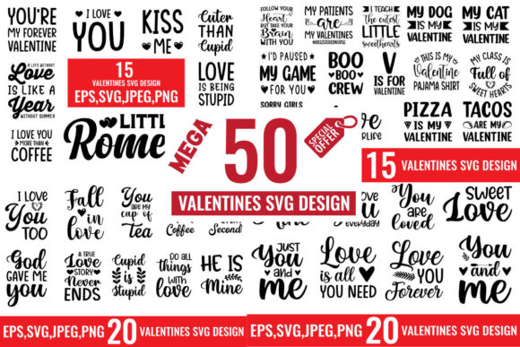 Valentine Svg Mega Bundle for Crafts and Graphics